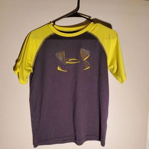 Under Armour Gray & Yellow Tshirt Size YLG
